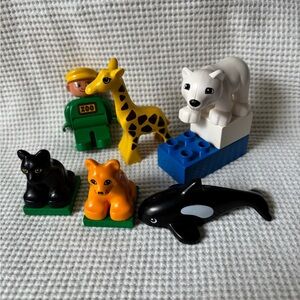 Vintage LEGO Duplo 2659 Baby Animals 1996 ORCA whale Jaguar Giraffe Polar bear
